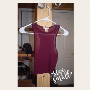 MESH PURPLE CROPPED TANK